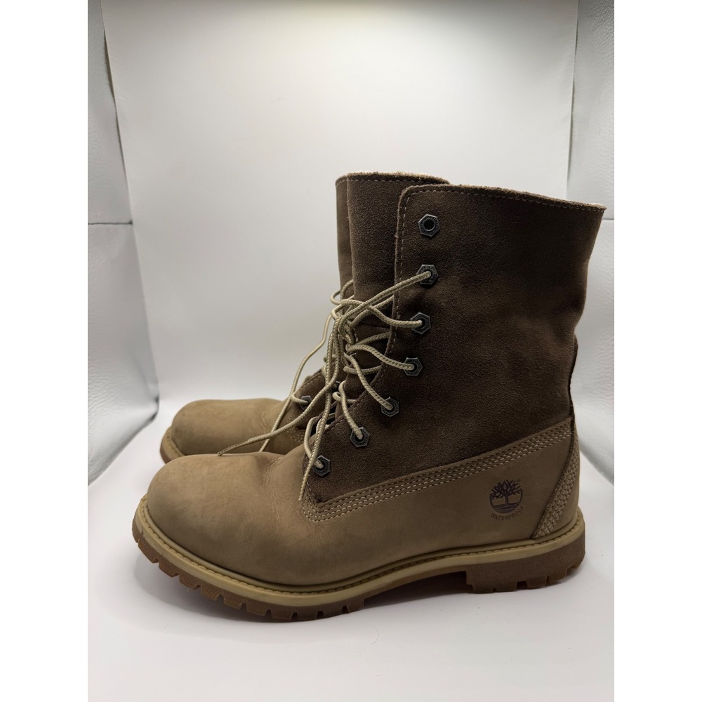 Timberland Waterproof Shearling Lined Boots Womens 7.5 Tan Brown 8330R A1640